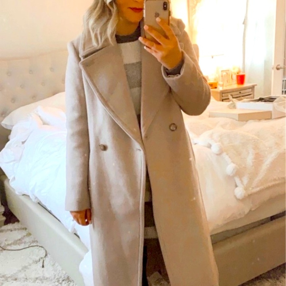 Club Monaco almond  Daylina coat. worn once!!!